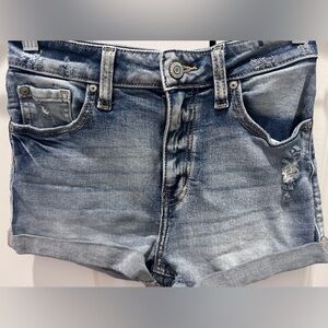 Nina Blue Distressed Denim Shorts